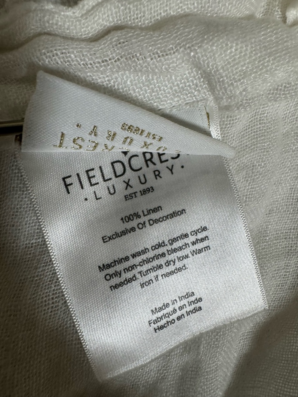 Fieldcrest luxury Curtain Panels White Linen with rod pocked 48"x77" - Picture 3 of 9
